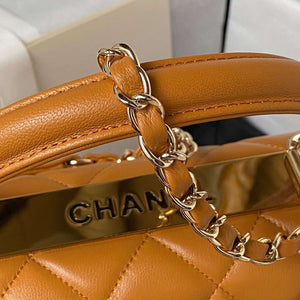 Chanel Trendy 24C Flap Bag With Top Handle Lambskin bag A92236 Orange Gold - Default Title - View 5