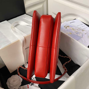 Chanel Trendy 24C Flap Bag With Top Handle Lambskin bag A92236 Red Gold - Default Title - View 6
