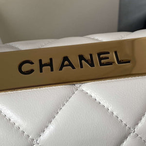 Chanel Trendy 24C Flap Bag With Top Handle Lambskin bag A92236 White Gold - Default Title - View 4