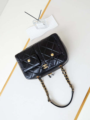 Chanel 24K Bowling Shoulder bowling Bag Gold AS4933 Black - Default Title - View 7