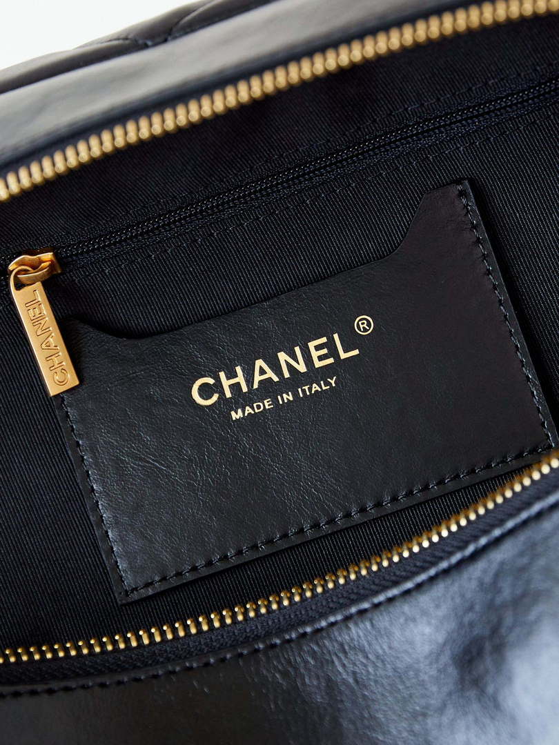 Chanel 24K Bowling Shoulder bowling Bag Gold AS4933 Black