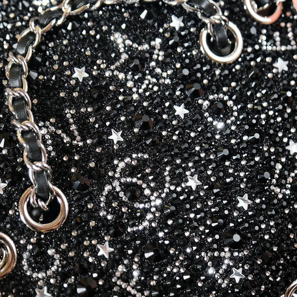 Chanel 24k Evening Full Diamond mini Bag A69900 Black Lambskin