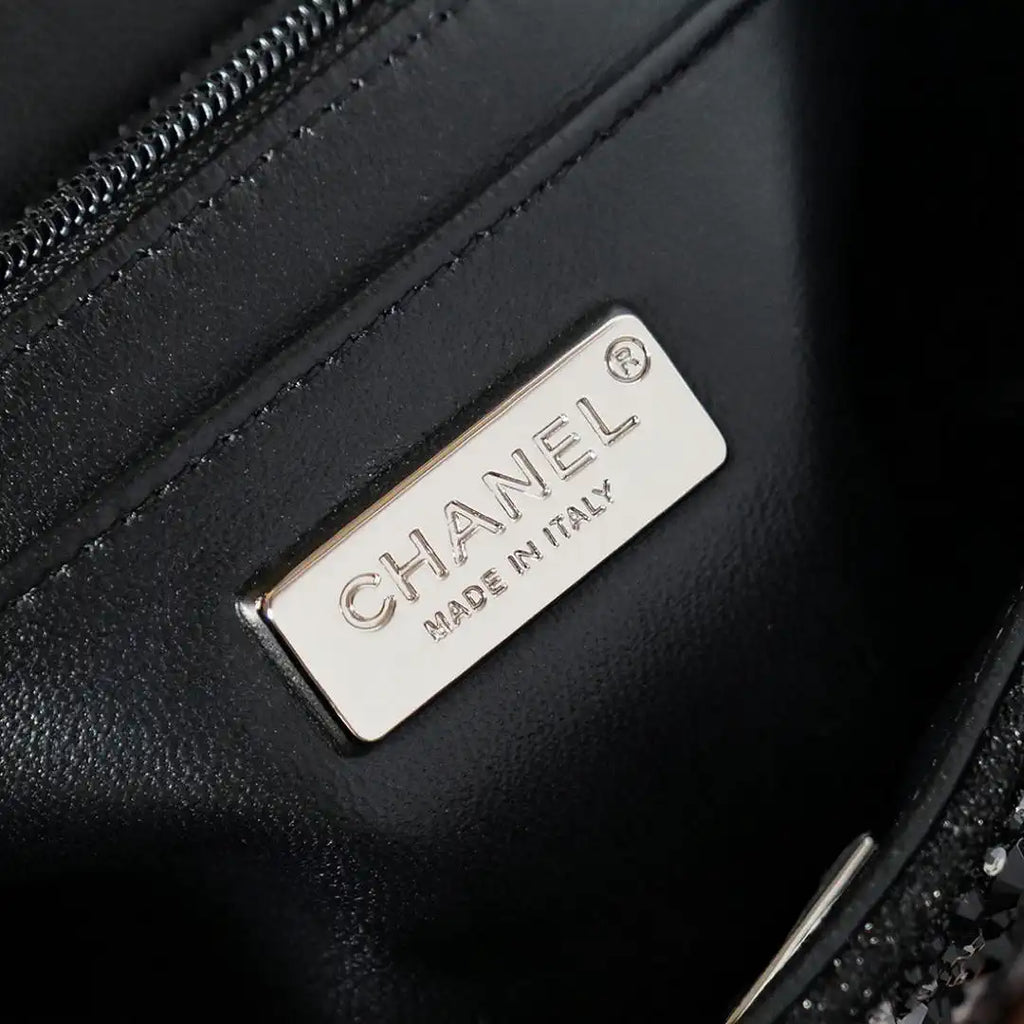 Chanel 24k Evening Full Diamond mini Bag A69900 Black Lambskin