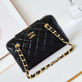Chanel 24K New Bowling ball waxed Lambskin AS5152 Black Gold - Default Title - View 1