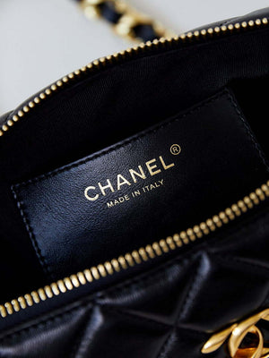 Chanel 24K New Bowling ball waxed Lambskin AS5152 Black Gold - Default Title - View 8