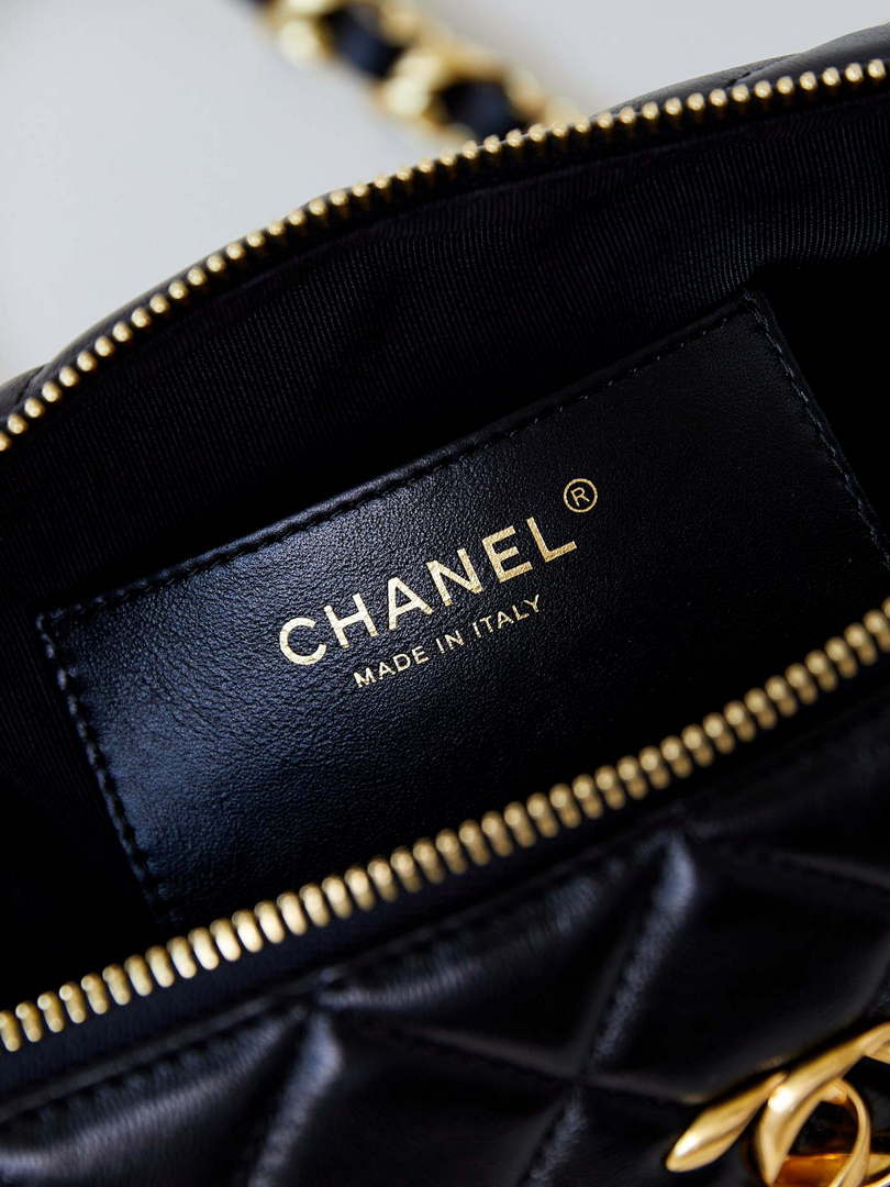 Chanel 24K New Bowling ball waxed Lambskin AS5152 Black Gold - Default Title - View 8
