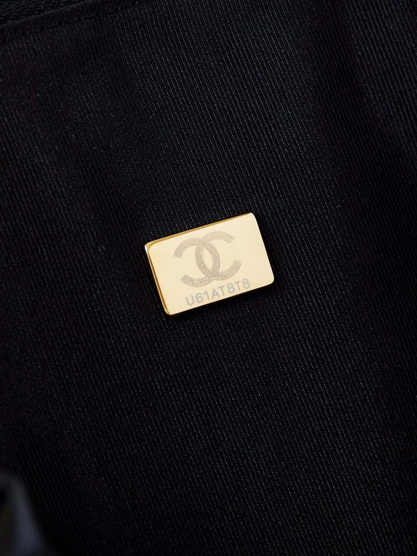 Chanel 24K New Bowling ball waxed Lambskin AS5152 Black Gold