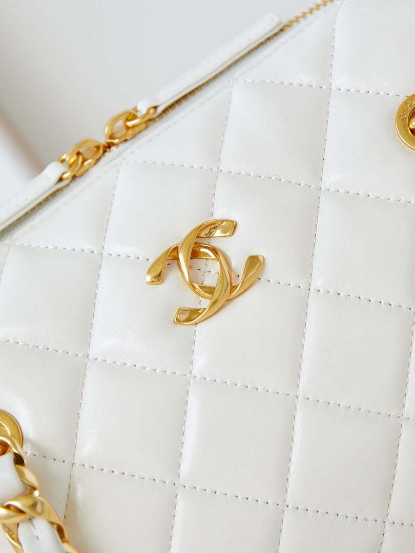 Chanel 24K New Bowling ball waxed Lambskin AS5152 White Gold - Default Title - View 2