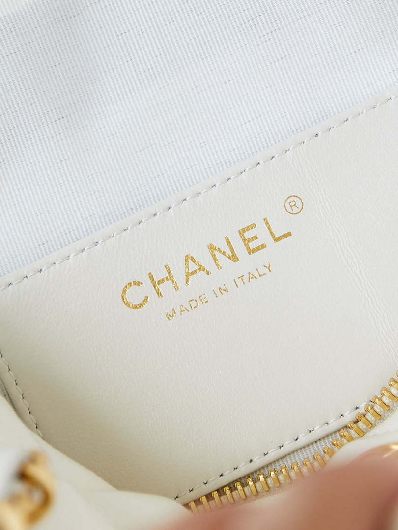 Chanel 24K New Bowling ball waxed Lambskin AS5152 White Gold - Default Title - View 7