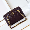 Chanel 24K New Bowling ball waxed Lambskin AS5152 Wine red Gold - Default Title - View 1