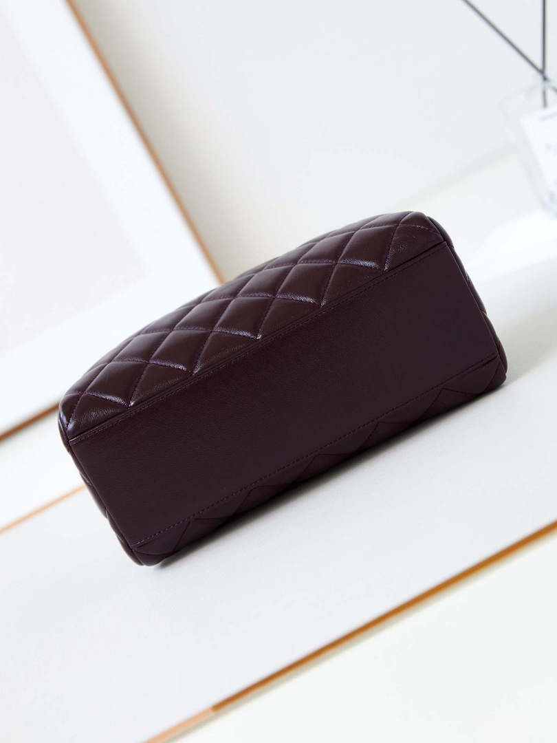Chanel 24K New Bowling ball waxed Lambskin AS5152 Wine red Gold