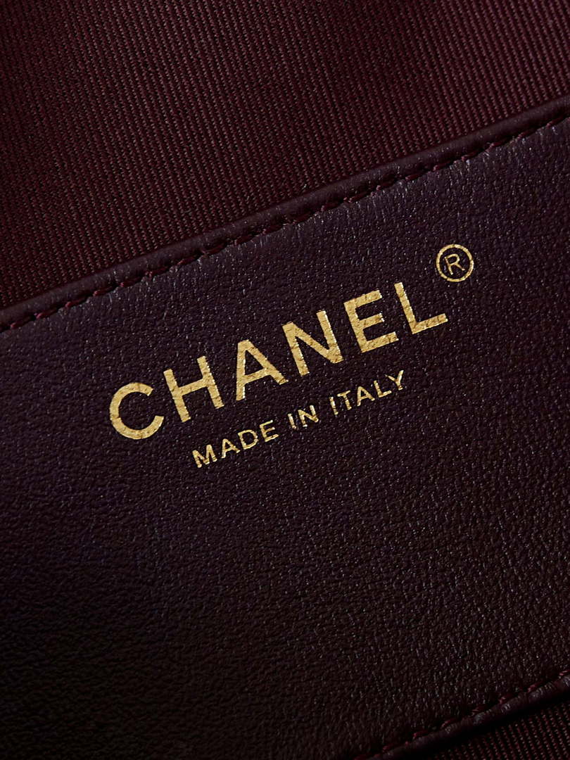 Chanel 24K New Bowling ball waxed Lambskin AS5152 Wine red Gold - Default Title - View 8