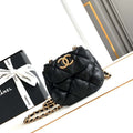 Chanel 24K New Mini Saddle Bag Lambskin AS9981 Black Gold - Default Title - View 1