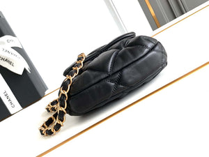 Chanel 24K New Mini Saddle Bag Lambskin AS9981 Black Gold - Default Title - View 4