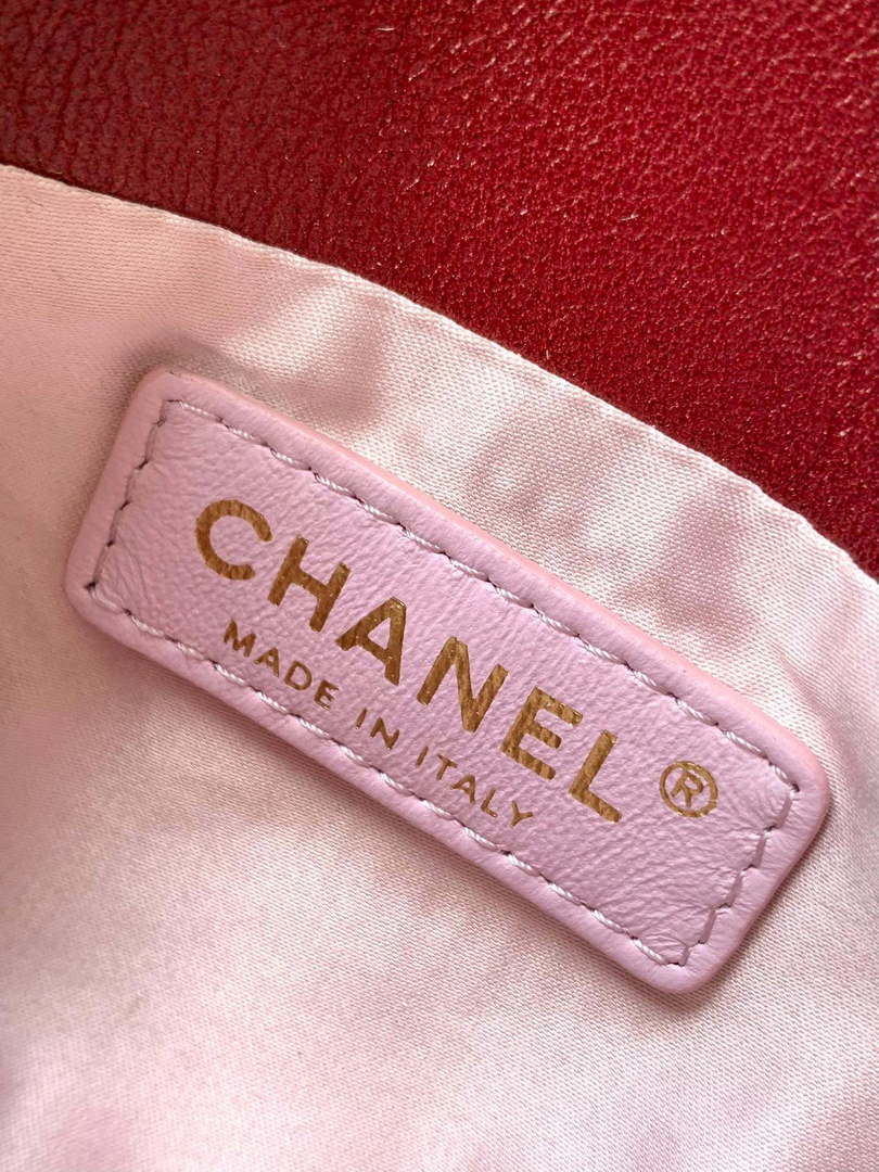 Chanel 24K New Mini Saddle Bag Lambskin AS9981 Red Gold