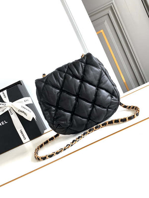 Chanel 24K New Saddle Small Bag Lambskin AS9980 Black Gold - Default Title - View 3