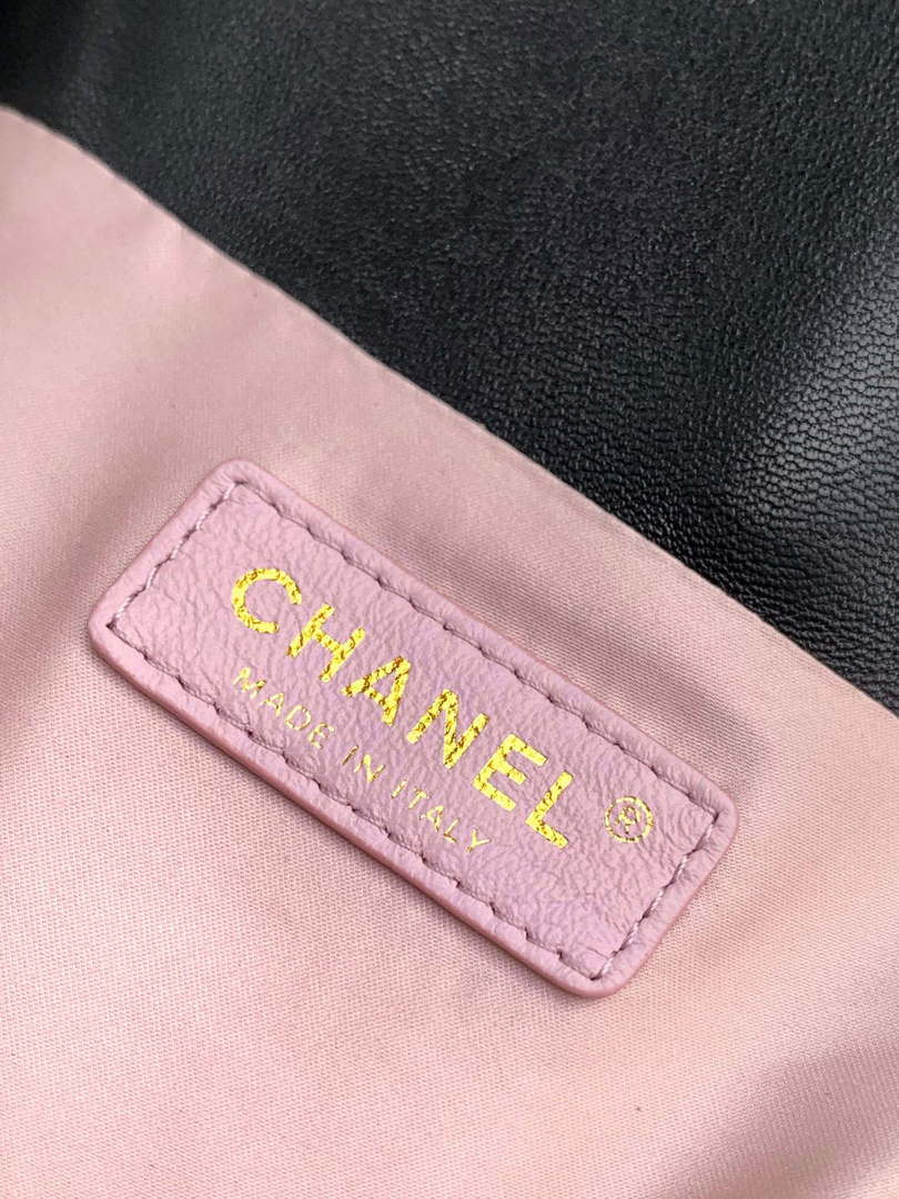 Chanel 24K New Saddle Small Bag Lambskin AS9980 Black Gold