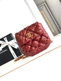 Chanel 24K New Saddle Small Bag Lambskin AS9980 Red Gold