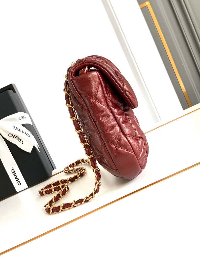 Chanel 24K New Saddle Small Bag Lambskin AS9980 Red Gold - Default Title - View 3