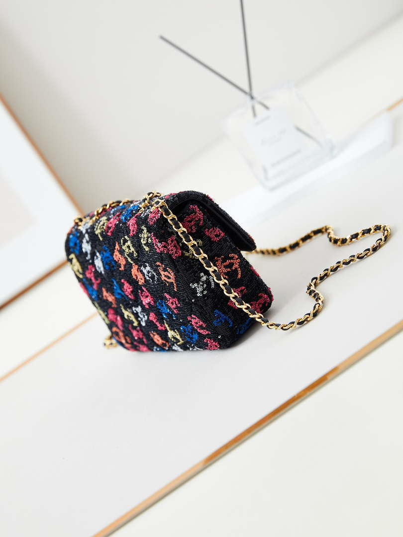 Chanel 24S AS4561 Flap Bag Sequins Gold-Tone Metal Multicolor CC LOGO - Default Title - View 4