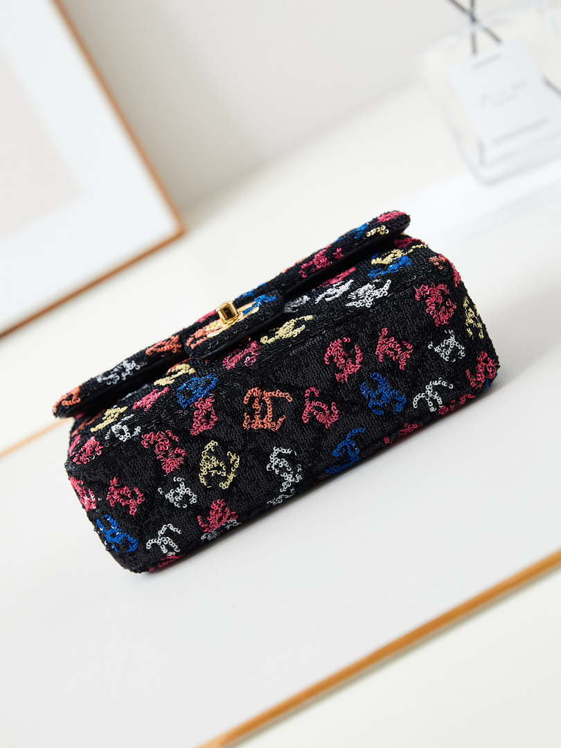 Chanel 24S AS4561 Flap Bag Sequins Gold-Tone Metal Multicolor CC LOGO - Default Title - View 6