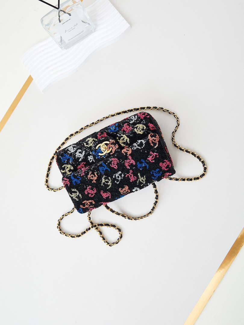 Chanel 24S AS4561 Flap Bag Sequins Gold-Tone Metal Multicolor CC LOGO - Default Title - View 7