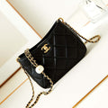 Chanel 24S AS4859 Hobo Bag Lambskin & Gold-Tone Metal Pearl Black - Default Title - View 1