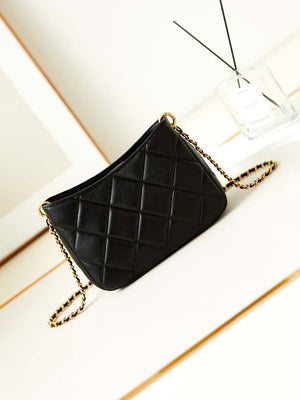 Chanel 24S AS4859 Hobo Bag Lambskin & Gold-Tone Metal Pearl Black - Default Title - View 5