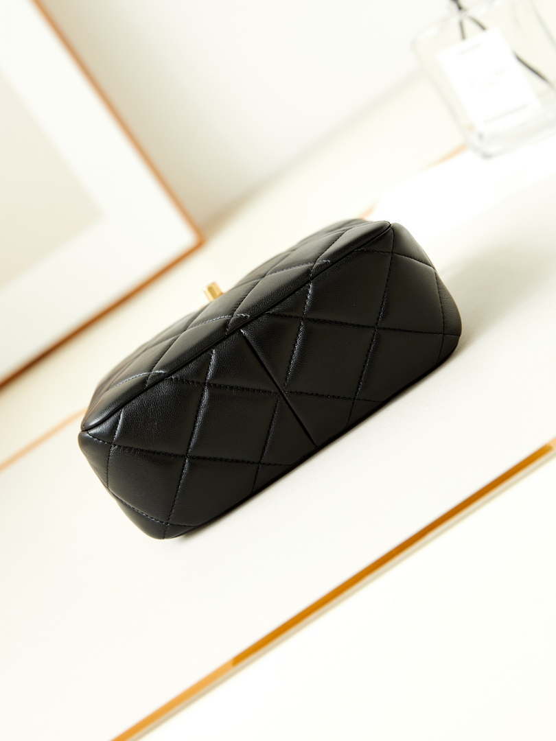 Chanel 24S AS4859 Hobo Bag Lambskin & Gold-Tone Metal Pearl Black - Default Title - View 6