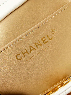 Chanel 24S AS4859 Hobo Bag Lambskin & Gold-Tone Metal Pearl White - Default Title - View 8