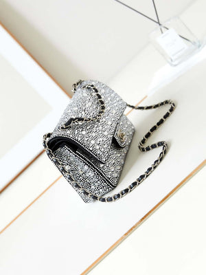 Chanel 24SS A01112 Flap Classic Handbag Large diamond inlaid Silver - Default Title - View 7