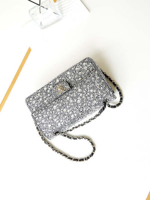 Chanel 24SS A01112 Flap Classic Handbag Large diamond inlaid Silver - Default Title - View 5