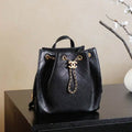 Chanel 25 AS5600 Medium Backpack Grained Calfskin & Gold-Tone Metal  Black