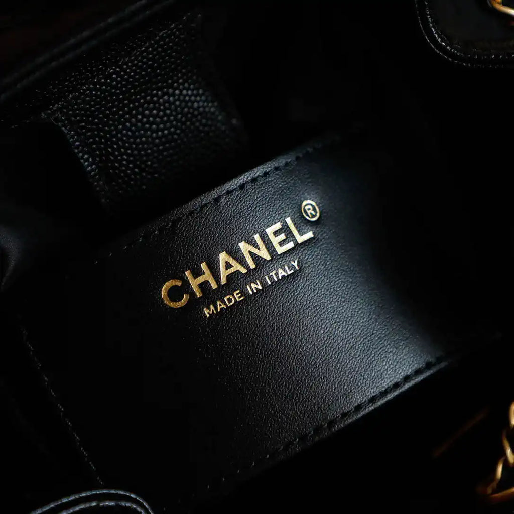 Chanel 25 AS5600 Medium Backpack Grained Calfskin & Gold-Tone Metal  Black