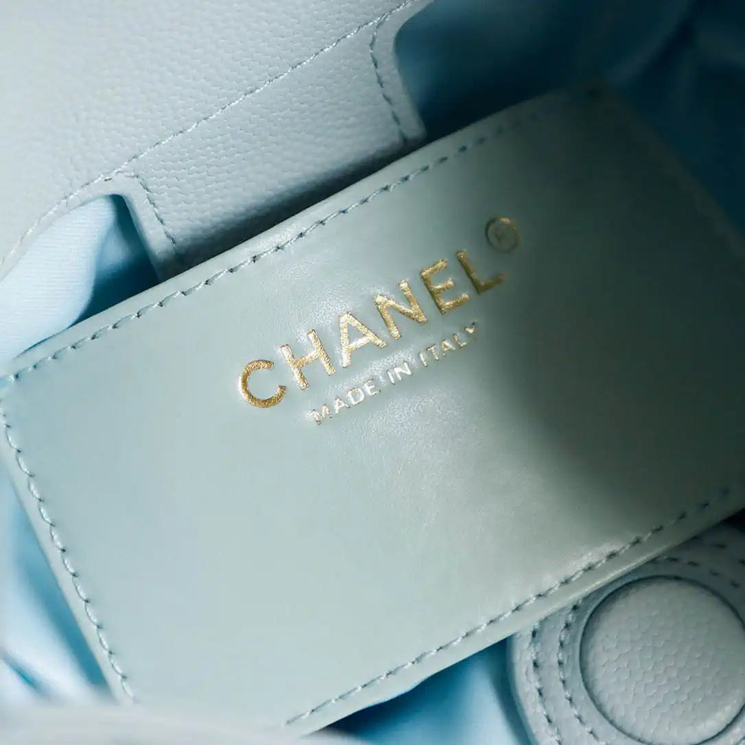 Chanel 25 AS5600 Medium Backpack Grained Calfskin & Gold-Tone Metal Blue