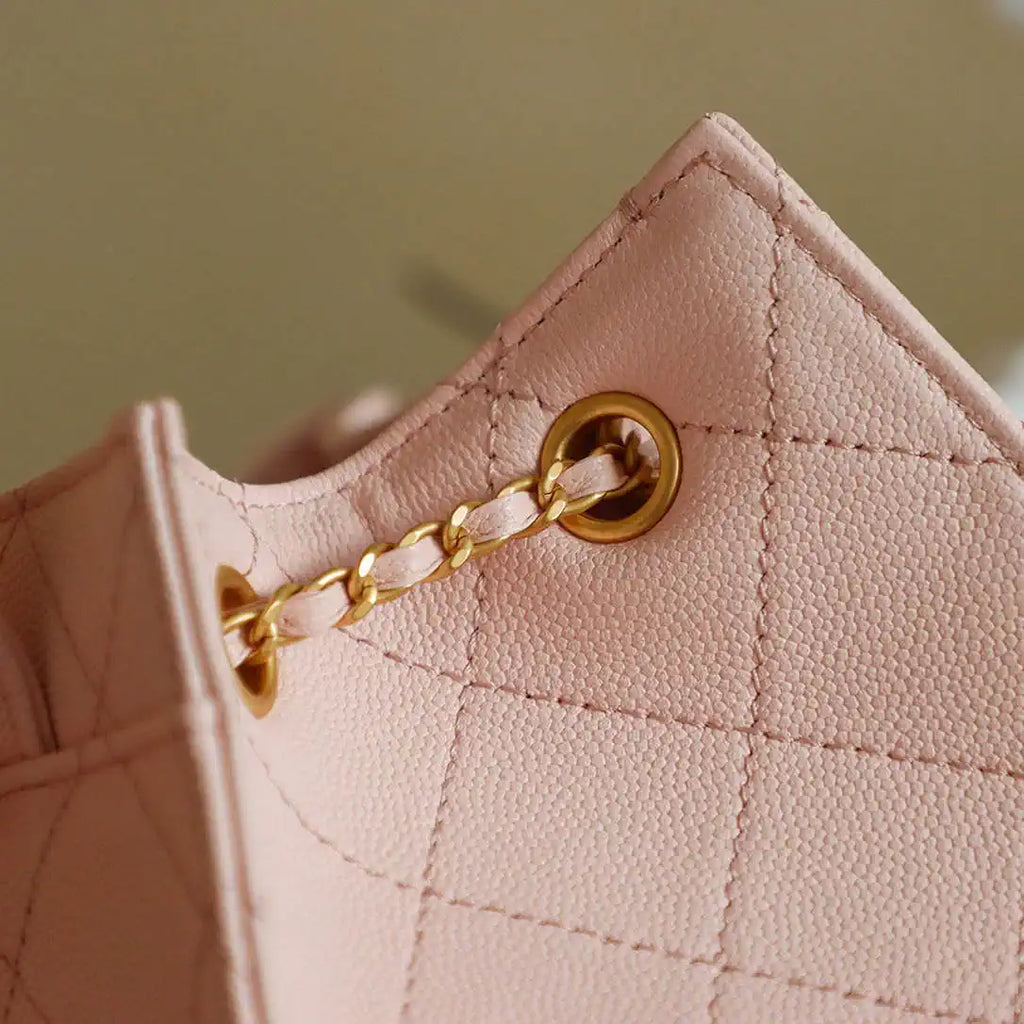 Chanel 25 AS5600 Medium Backpack Grained Calfskin & Gold-Tone Metal Pink