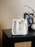 Chanel 25 AS5600 Medium Backpack Grained Calfskin & Gold-Tone Metal White
