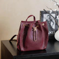 Chanel 25 AS5600 Medium Backpack Grained Calfskin & Gold-Tone Metal Wine Red