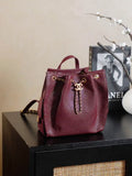 Chanel 25 AS5600 Medium Backpack Grained Calfskin & Gold-Tone Metal Wine Red