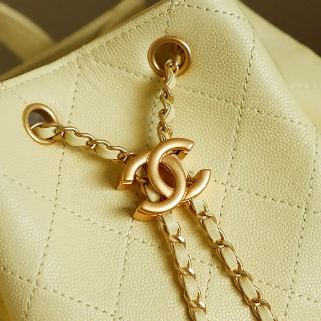 Chanel 25 AS5600 Medium Backpack Grained Calfskin & Gold-Tone Metal Yellow