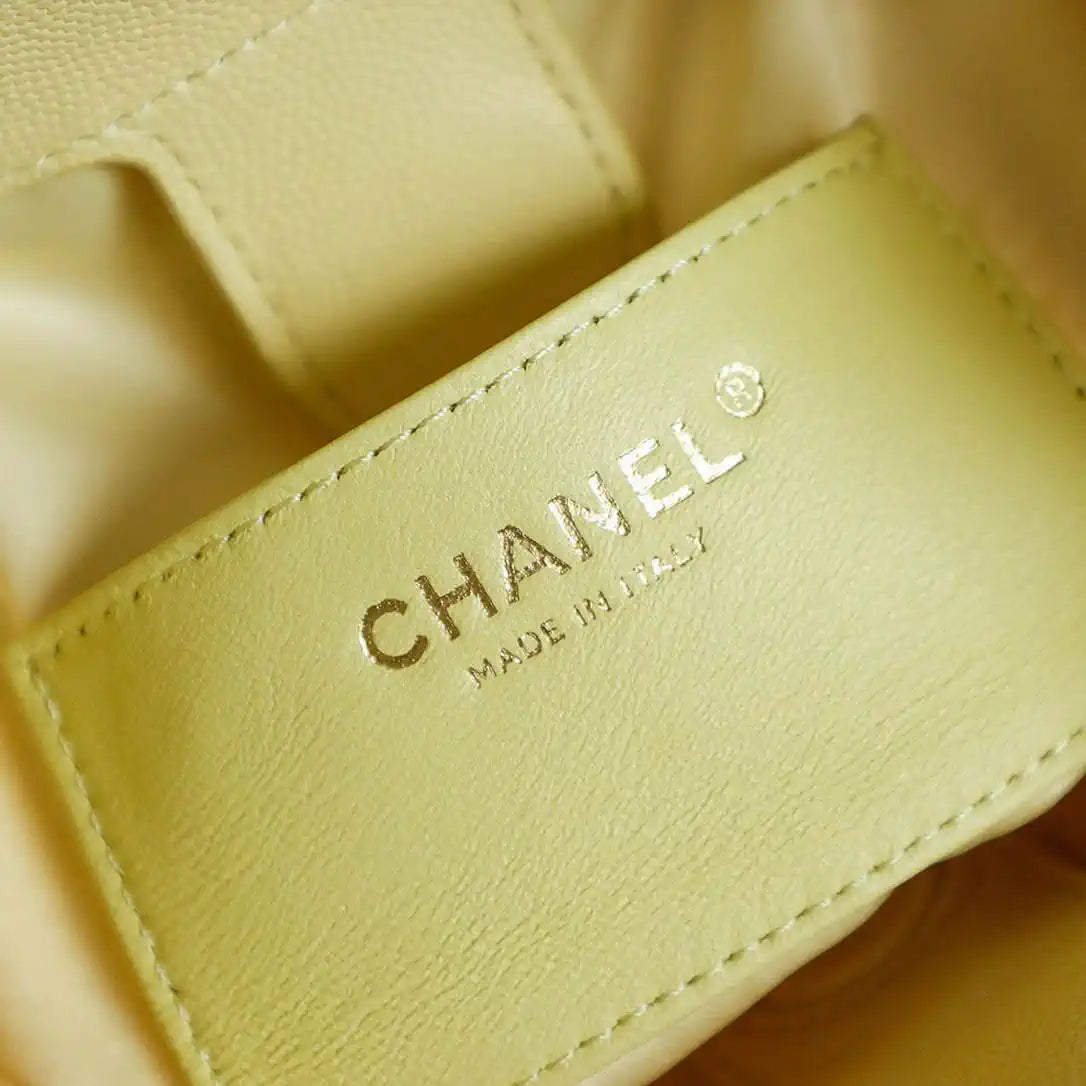 Chanel 25 AS5600 Medium Backpack Grained Calfskin & Gold-Tone Metal Yellow