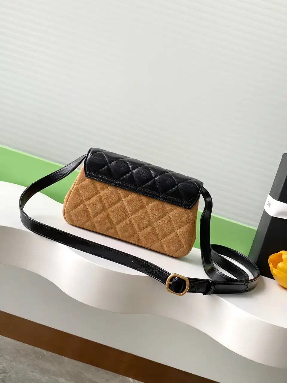 Chanel 25A AP4677 Flap bag Suede &Calfskin Gold-Tone Metal
