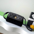 Chanel 25A AP4677 Flap bag Suede &Calfskin Gold-Tone Metal Black