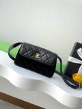 Chanel 25A AP4677 Flap bag Suede &Calfskin Gold-Tone Metal Black