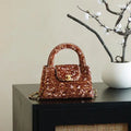 Chanel 25A AS4416 Mini Shopping Bag Kelly sequins Coffee