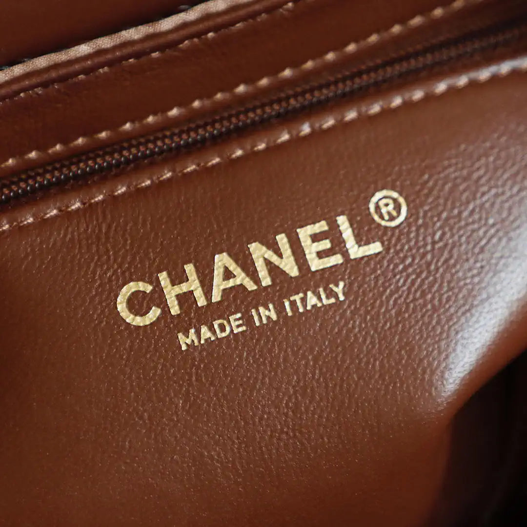 Chanel 25A AS4416 Mini Shopping Bag Kelly sequins Coffee
