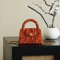 Chanel 25A AS4416 Mini Shopping Bag Kelly sequins Orange