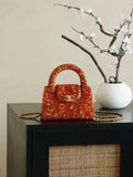 Chanel 25A AS4416 Mini Shopping Bag Kelly sequins Orange