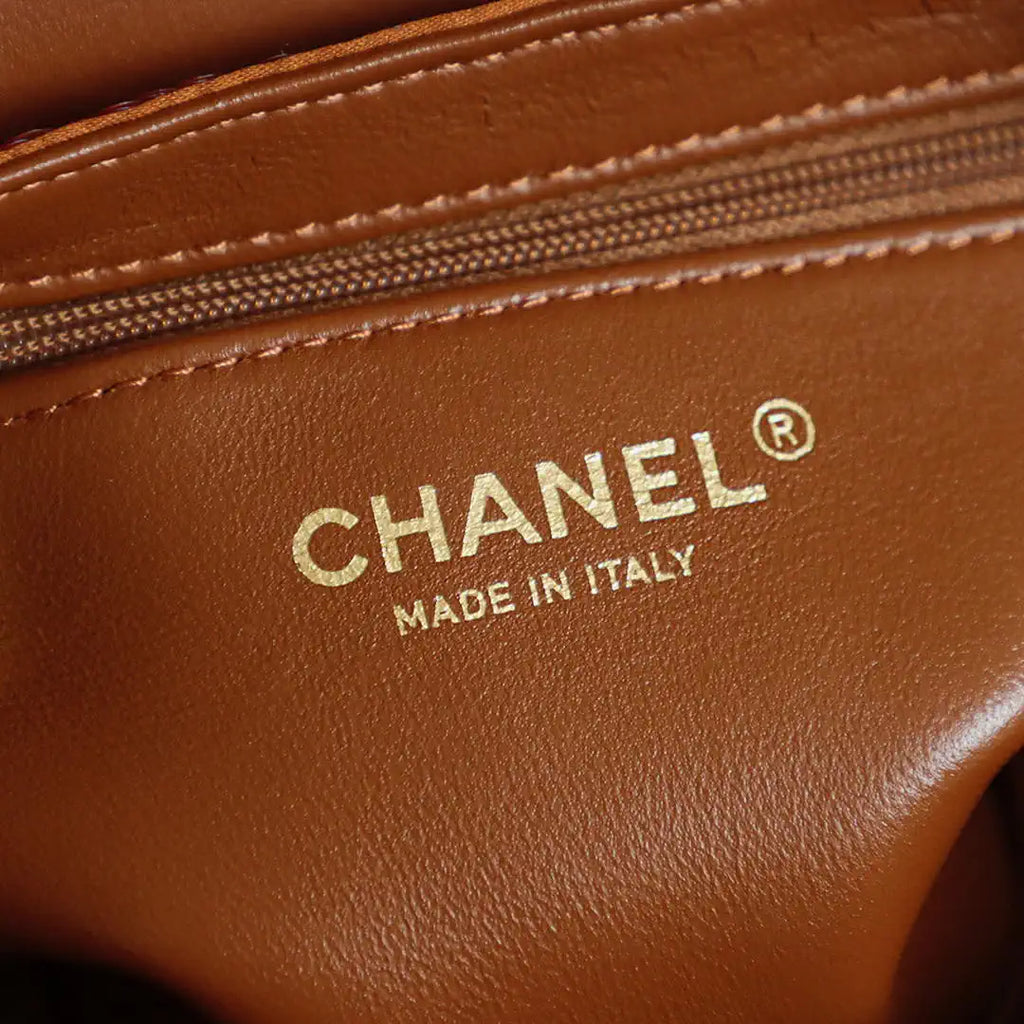 Chanel 25A AS4416 Mini Shopping Bag Kelly sequins Orange