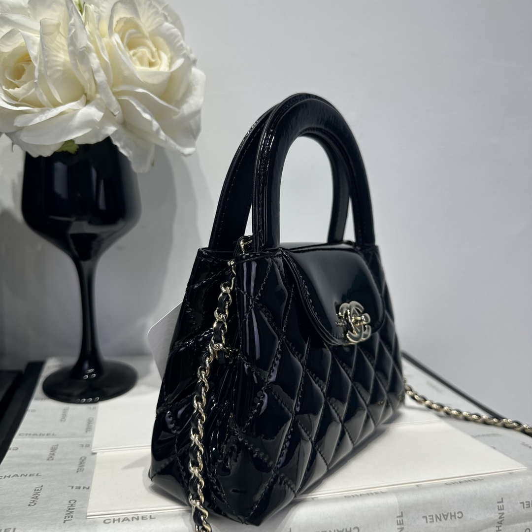 Chanel 25A AS4416 Mini Shopping Bag Mirror Calfskin Black
